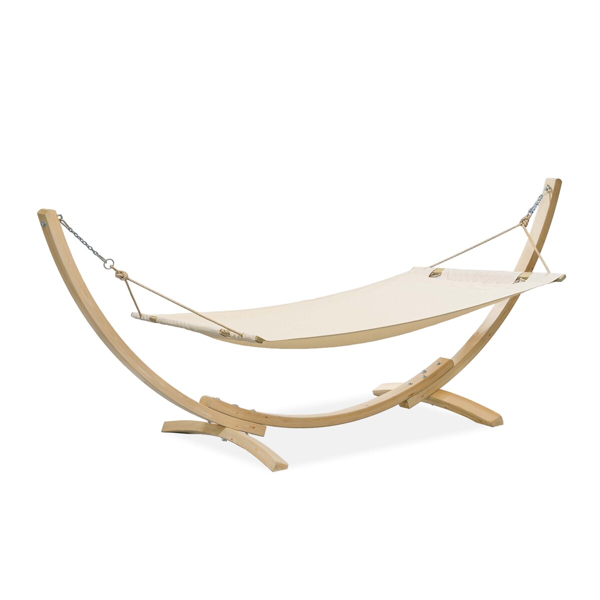 KONSIMO LENGER Drewniany hamak ogrodowy w ramie