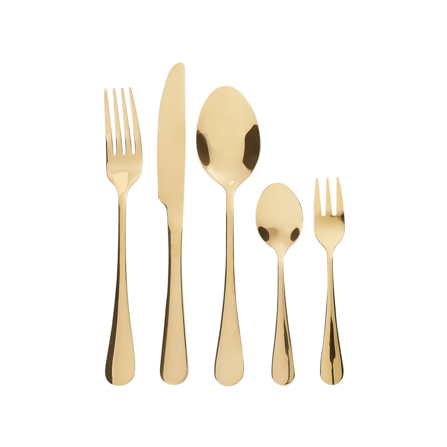 Zestaw sztućców 30 elementów FUSILLI Złoty