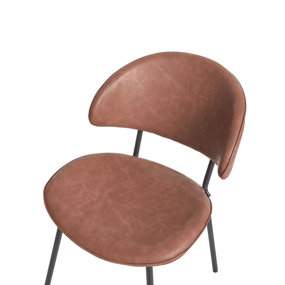 Krzesło do jadalni Zestaw 2 Skóra ekologiczna Brązowy KIANA