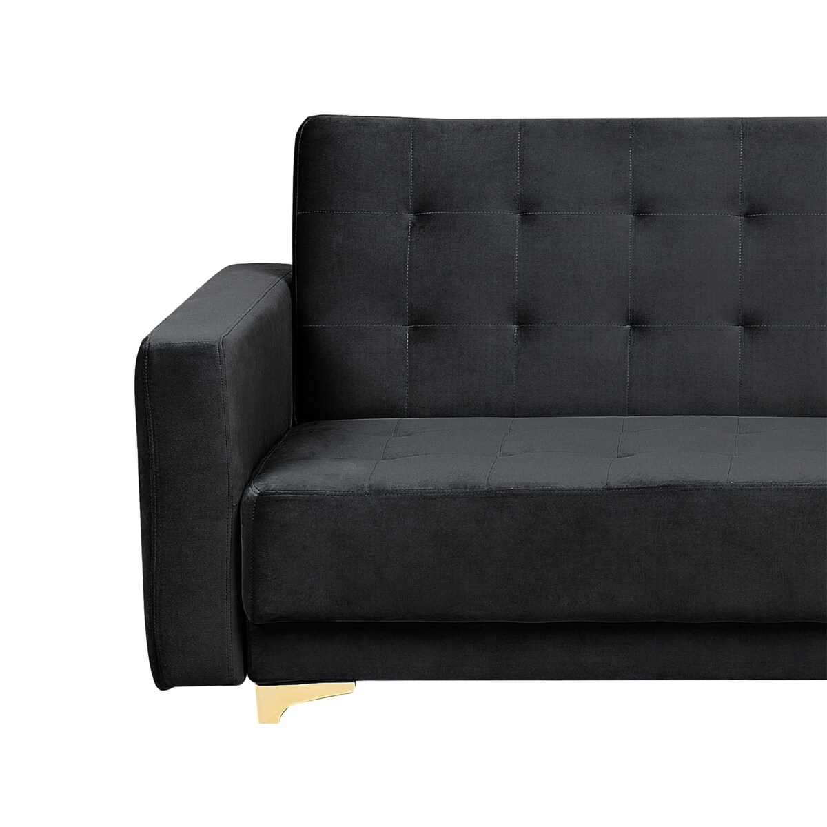 Sofa trzyosobowa welurowa czarna ABERDEEN