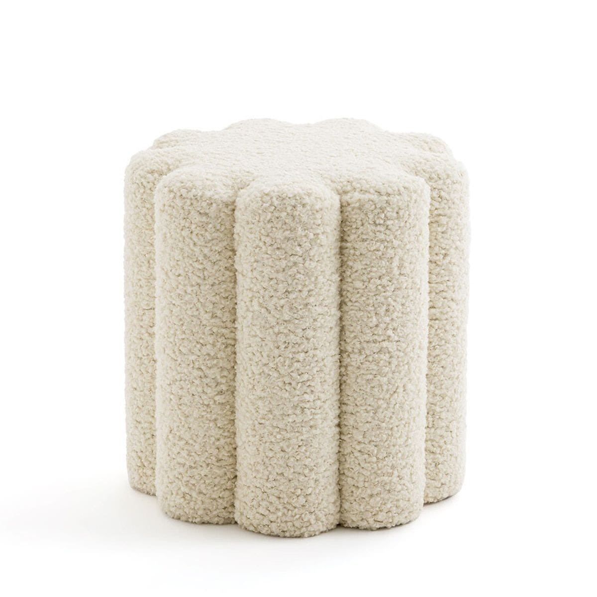 Pufa ozdobna boucle 40x38x38 cm FIORE kremowa