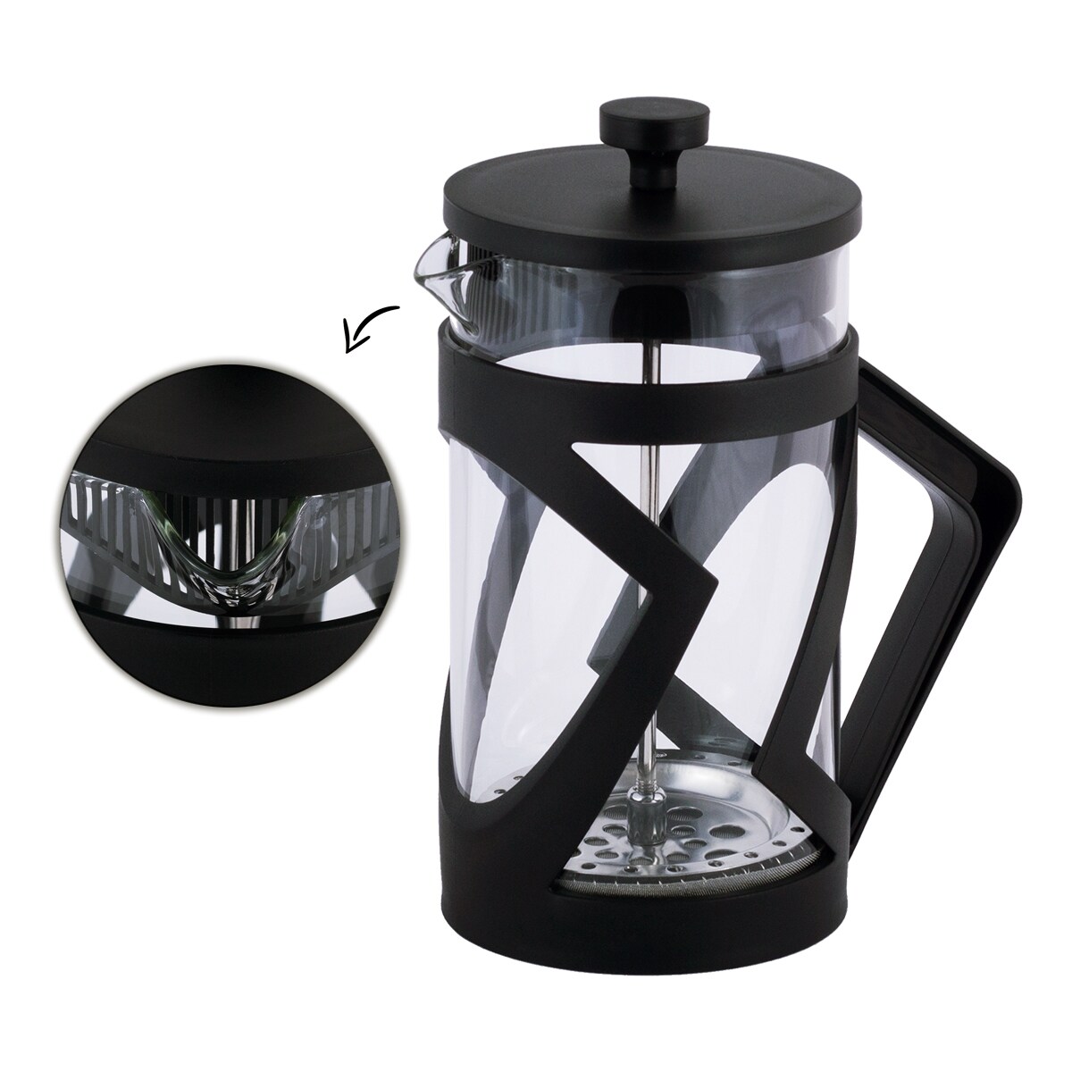 Zaparzacz szklany french press do herbaty kawy 600ml KAMILLE