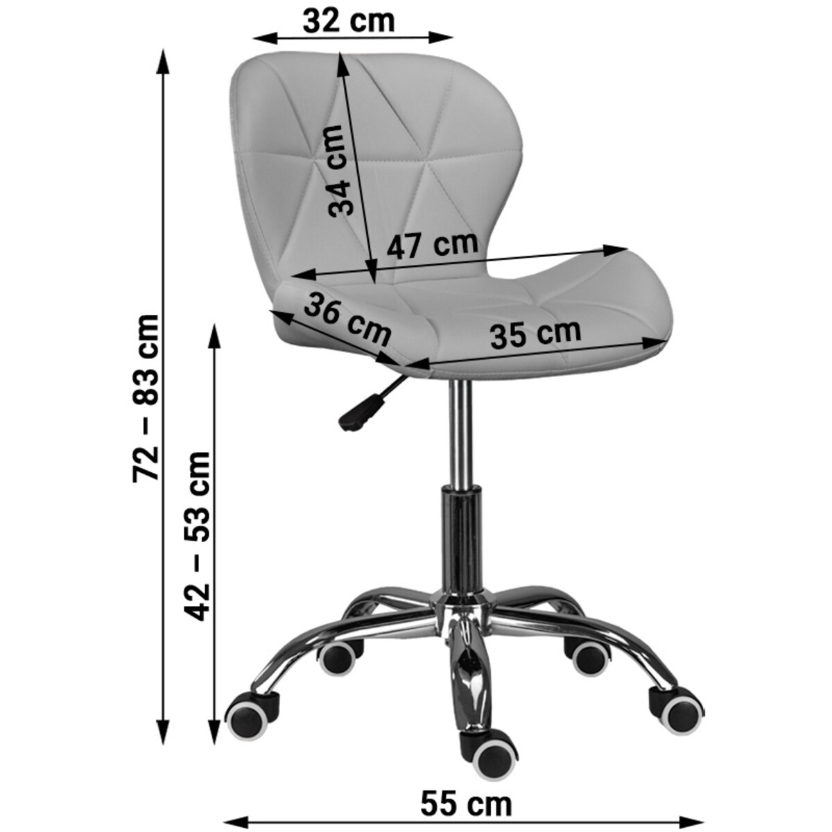 Krzesło obrotowe biurowe nowoczesne ekoskóra szare