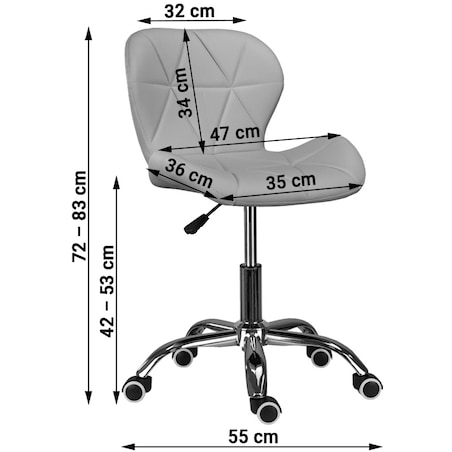 Krzesło obrotowe biurowe nowoczesne ekoskóra szare