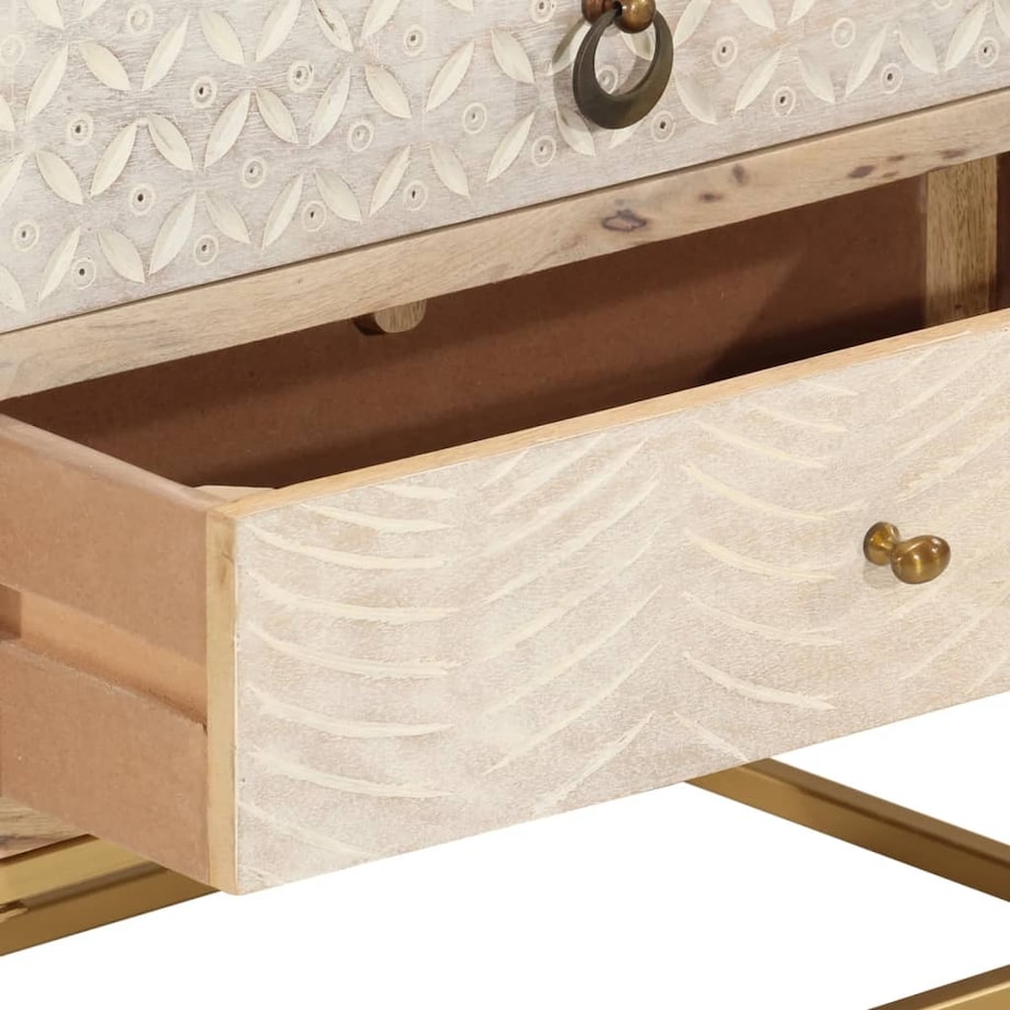 vidaXL Komoda, 55x30x76 cm, lite drewno mango i żelazo