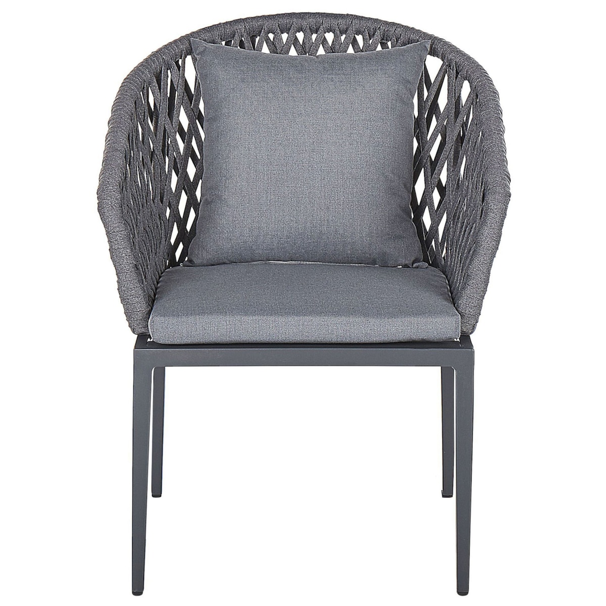 Krzesło ogrodowe Zestaw 2 Metal Szary LIPARI
