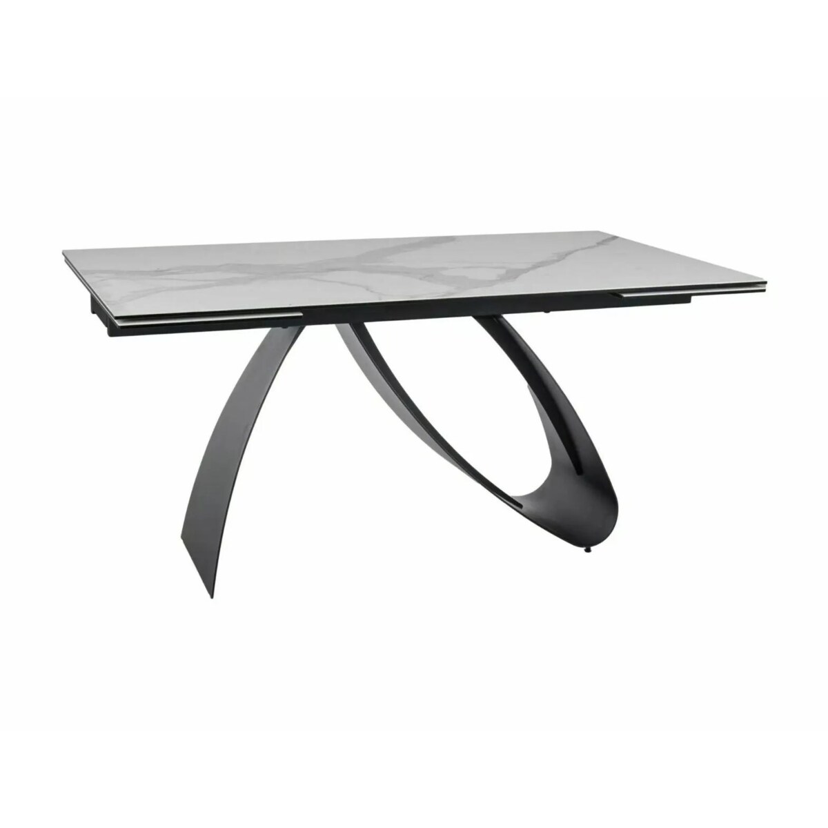 Stół rozkładany DIUNA CERAMIC 160(240)x90 biały mat statuario venato