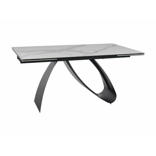 Stół rozkładany DIUNA CERAMIC 160(240)x90 biały mat statuario venato