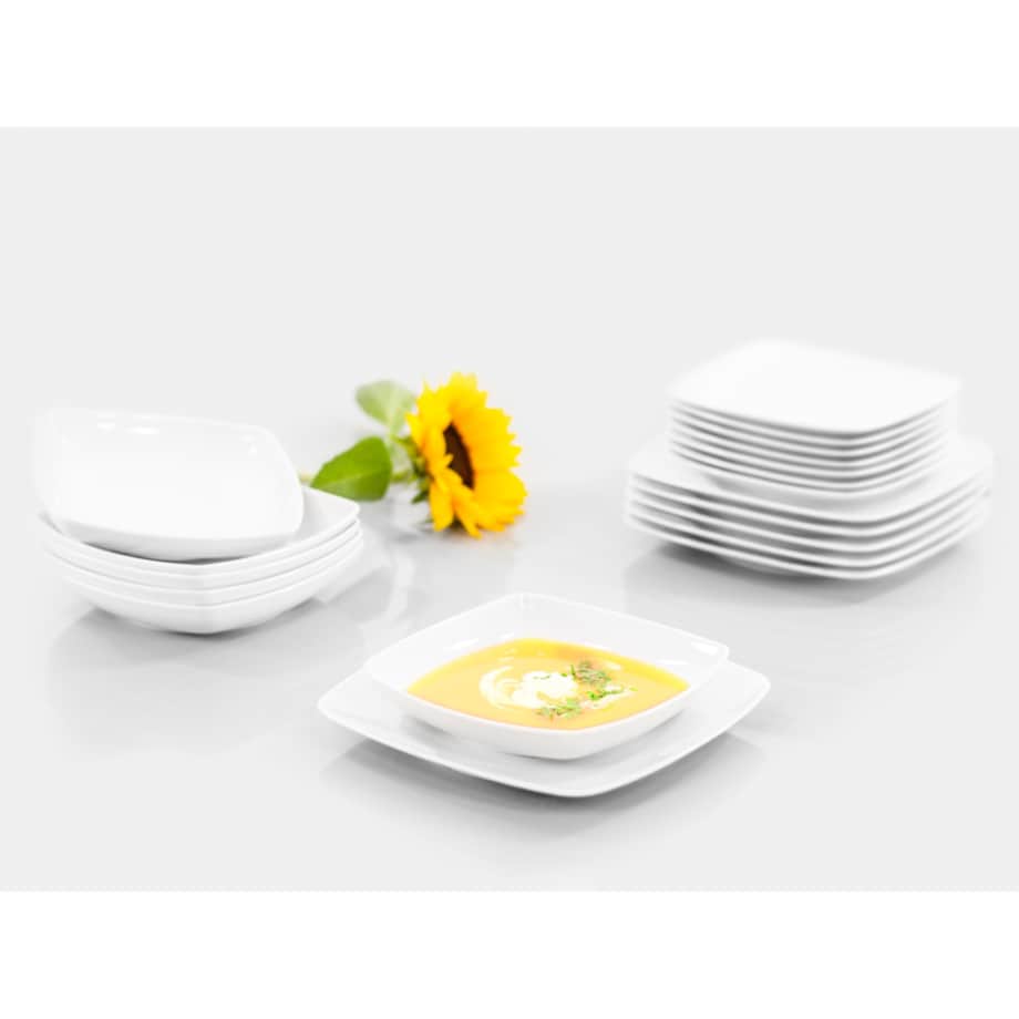 Serwis obiadowy dla 12 osób 44 el. Akcent Biały C000