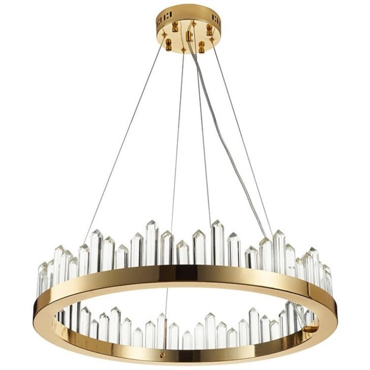 Kryształowy żyrandol Lusso DN918 gold Step LED do salonu złoty