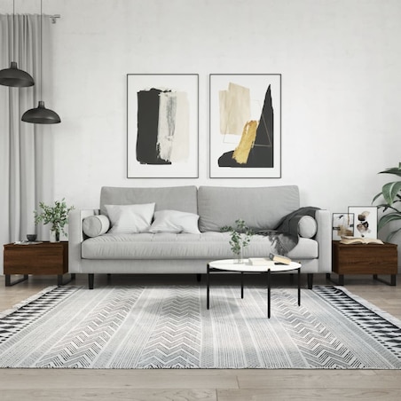 vidaXL Stoliki kawowe, 2 szt., brązowy dąb, 50x46x35 cm