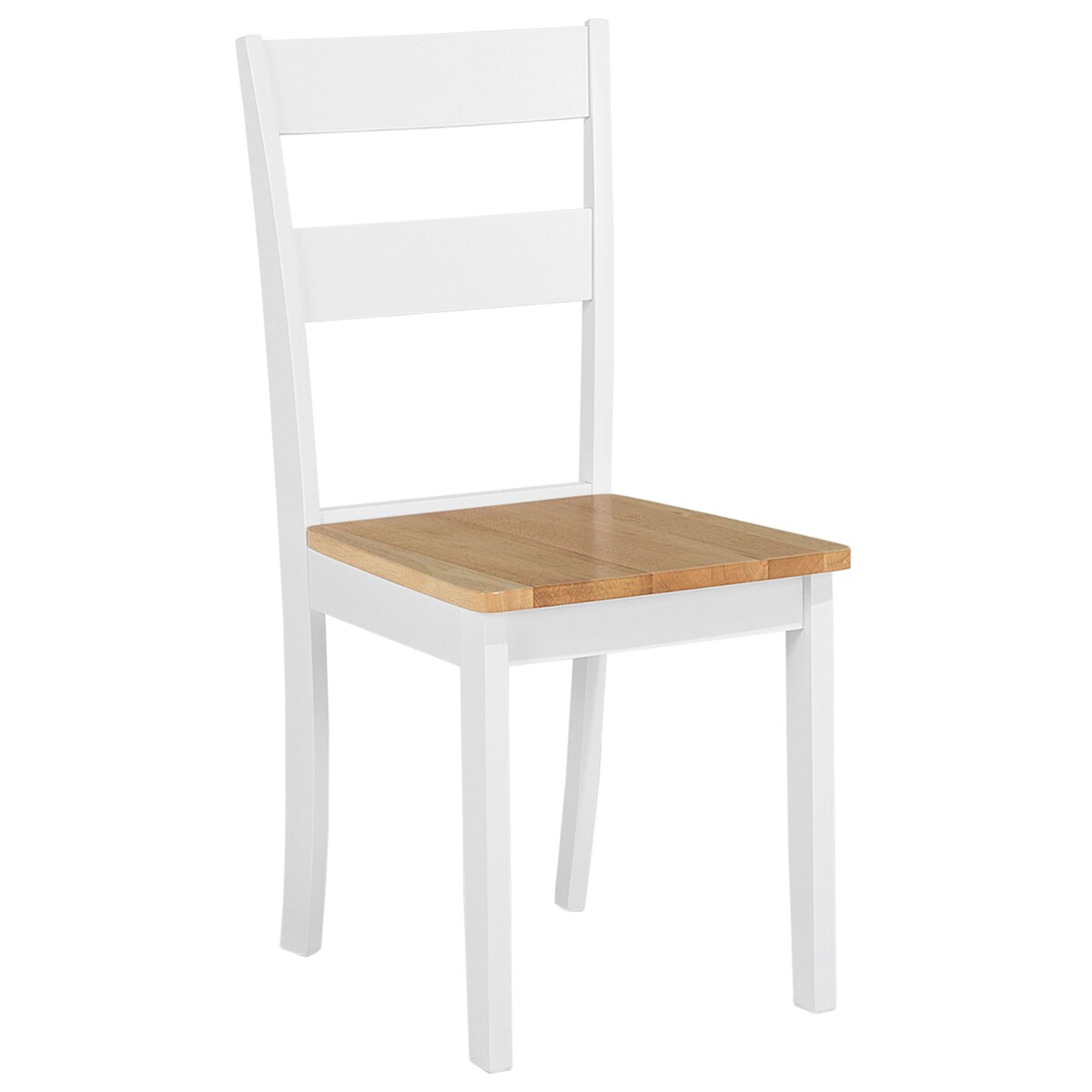 Zestaw 2 krzeseł do jadalni drewniany jasny z białym GEORGIA