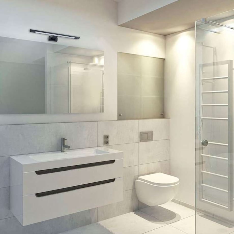 Kinkiet LAMPA ścienna SHINE ML4379 Milagro łazienkowa OPRAWA listwa LED 7W 4000K nad lustro IP44 czarna