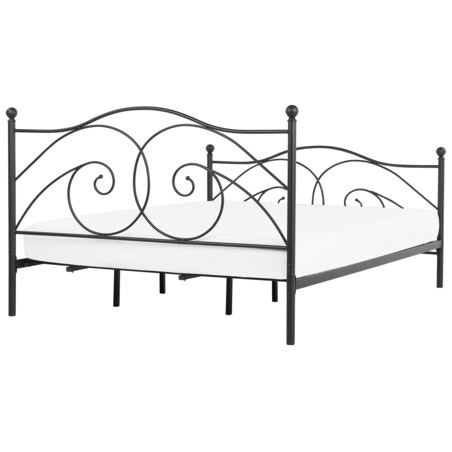 Łóżko metalowe 180 x 200 cm czarne DINARD