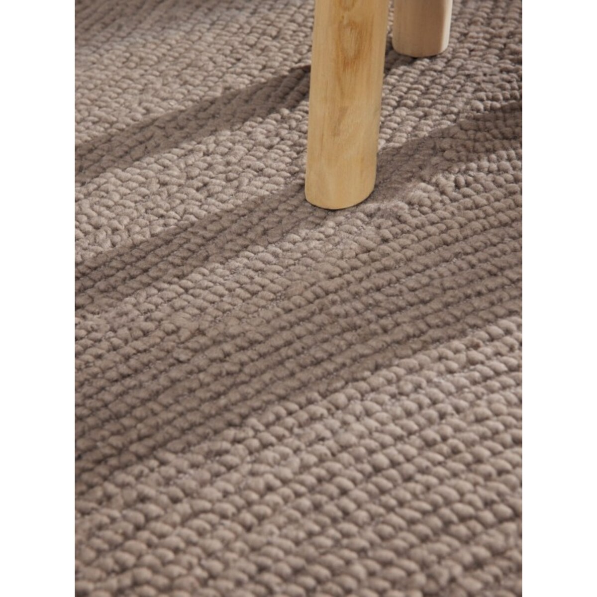 Dywan wełniany do salonu 80x150cm, brązowy wzór w półkola, efekt 3d