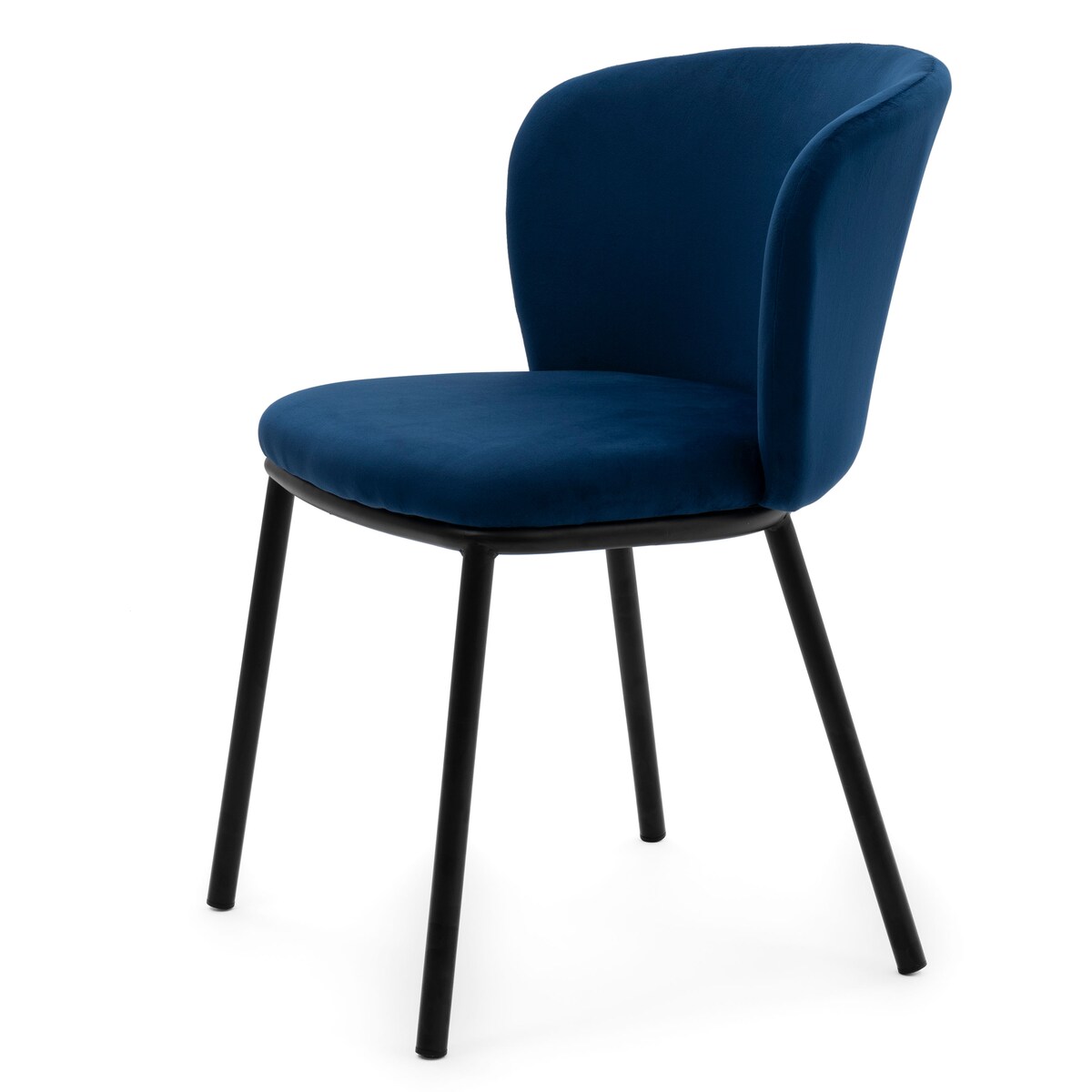 KRZESŁO TAPICEROWANE WELUROWE DO SALONU JADALNI GLAMOUR GRANATOWE BARI