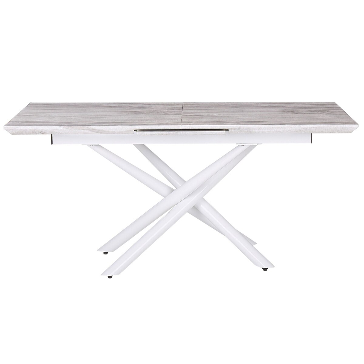 Stół do jadalni rozkładany 160/200 x 90 cm efekt marmuru z białym MOIRA