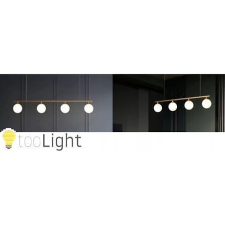 Lampa Sufitowa Wisząca App675 Złota Szklane Kule 4