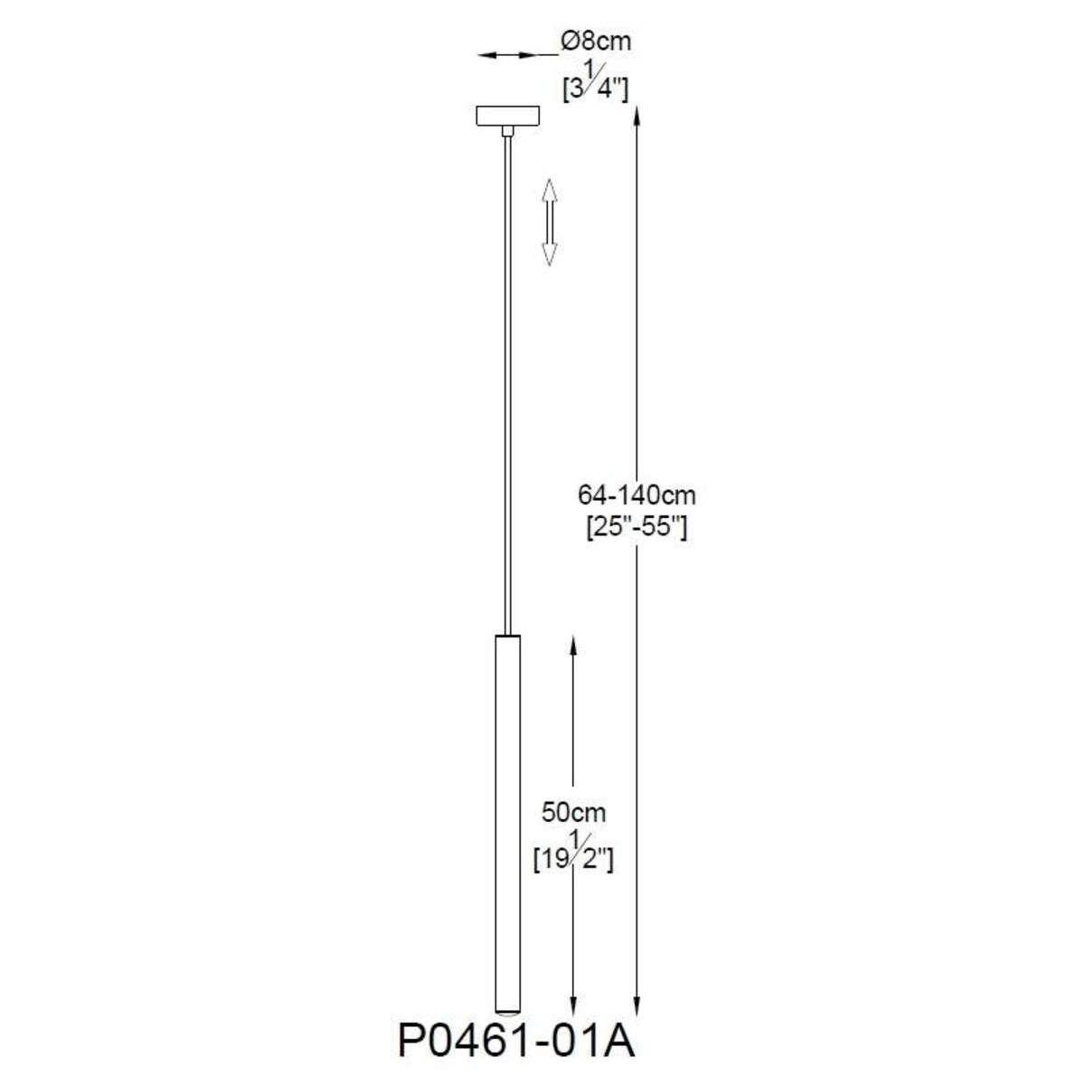 LAMPA wisząca LOYA P0461-01A-L8L8 Zumaline metalowa OPRAWA zwis LED 5W 3000K tuba sopel czarny perłowy