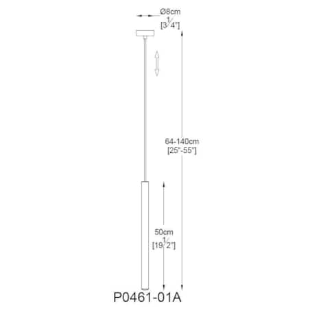 LAMPA wisząca LOYA P0461-01A-L8L8 Zumaline metalowa OPRAWA zwis LED 5W 3000K tuba sopel czarny perłowy