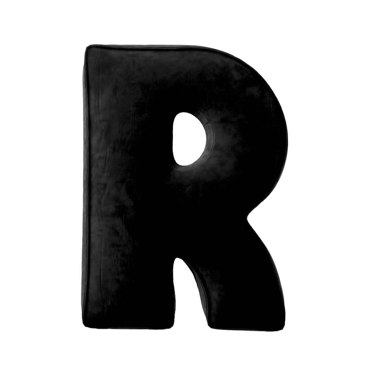 Poduszka literka R, głęboka czerń, 35x40cm, Posh Velvet
