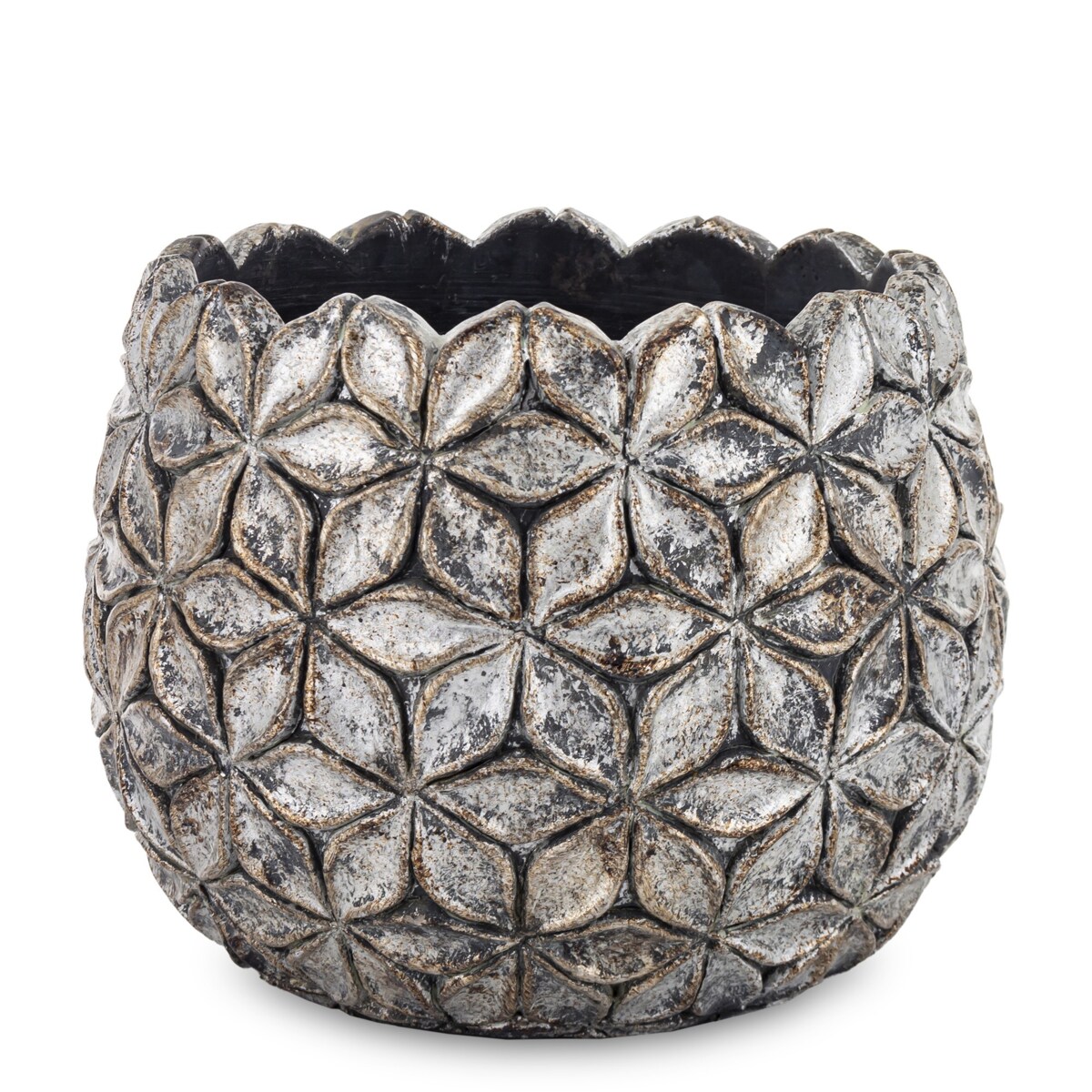 Osłonka cementowa 15,5x17,5x17,5 cm ASCONA-2 złota