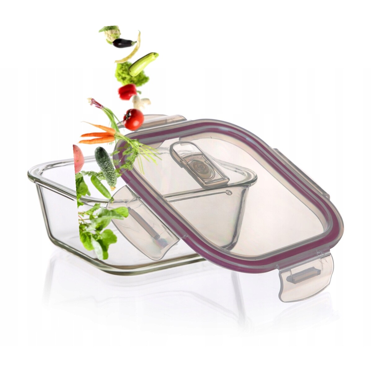 POJEMNIK HERMETYCZNY 300 ml klips szklany na jedzenie lunch sos przekąski