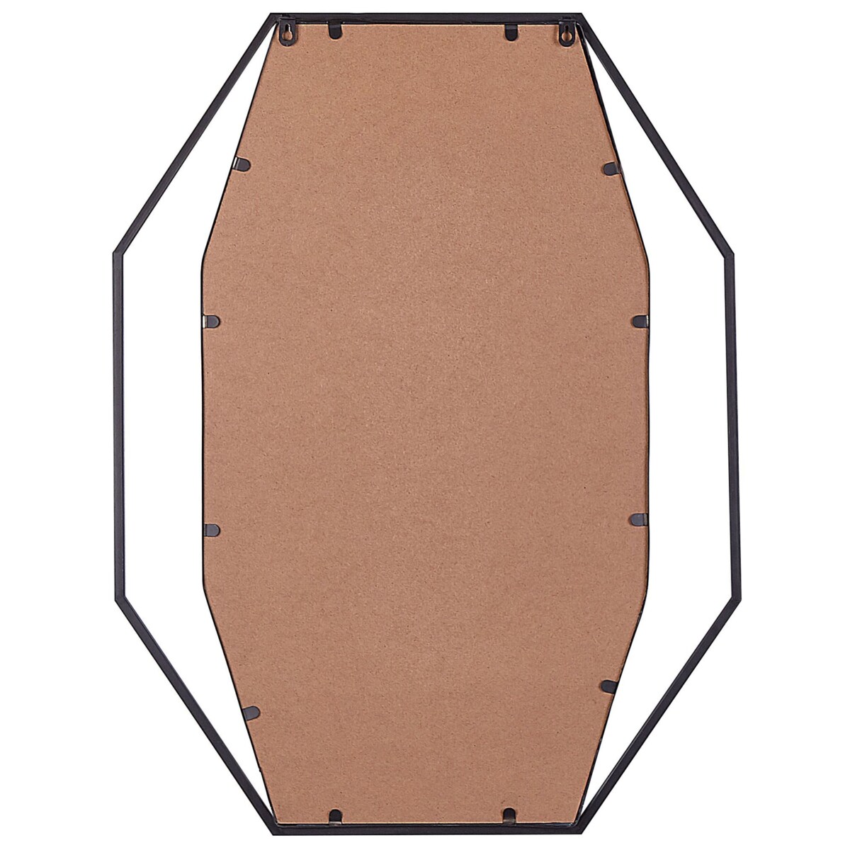 Stalowe ośmiokątne lustro ścienne 60 x 80 cm szare NIRE