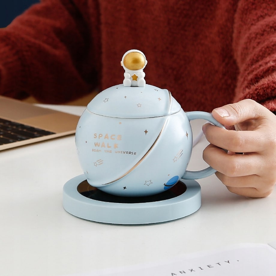 ZESTAW KUBEK Z PODGRZEWACZEM + Łyżka + Kabel USB PREZENT KUBEK ŚWIĄTECZNY