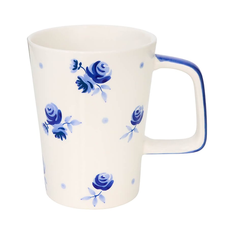 Elegancki duży kubek z motywem szafirowych pąków 300 ml prezent upominek na każdą okazję dla faceta kobiety babci mamy żony dziewczyny przyjaciółki