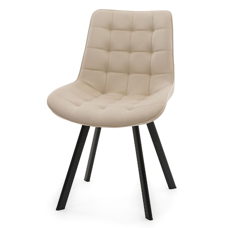 KRZESŁO TAPICEROWANE WELUROWE DO SALONU JADALNI GLAMOUR BEŻOWE TORI