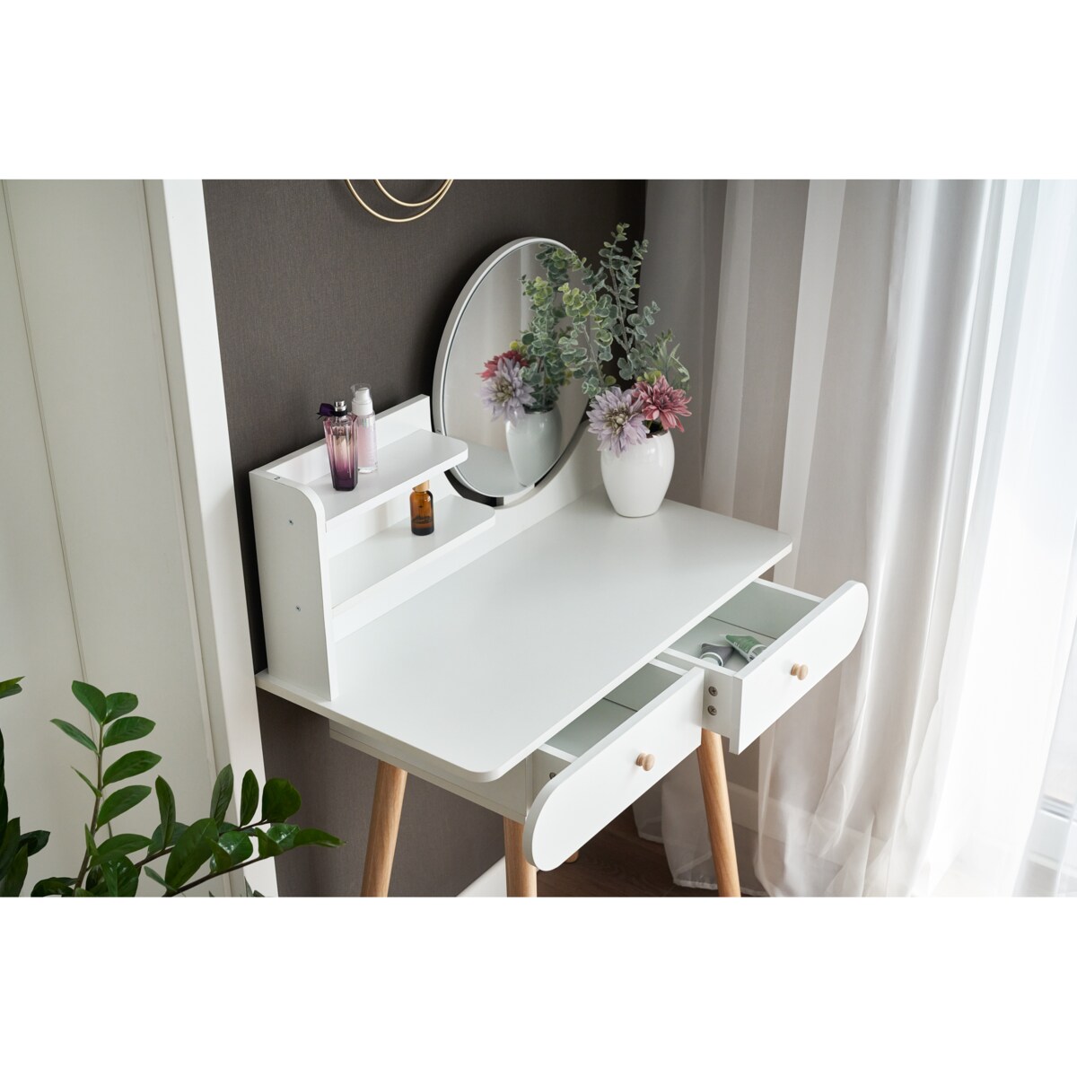 Toaletka z lustrem SCANDI kosmetyczna skandynawska