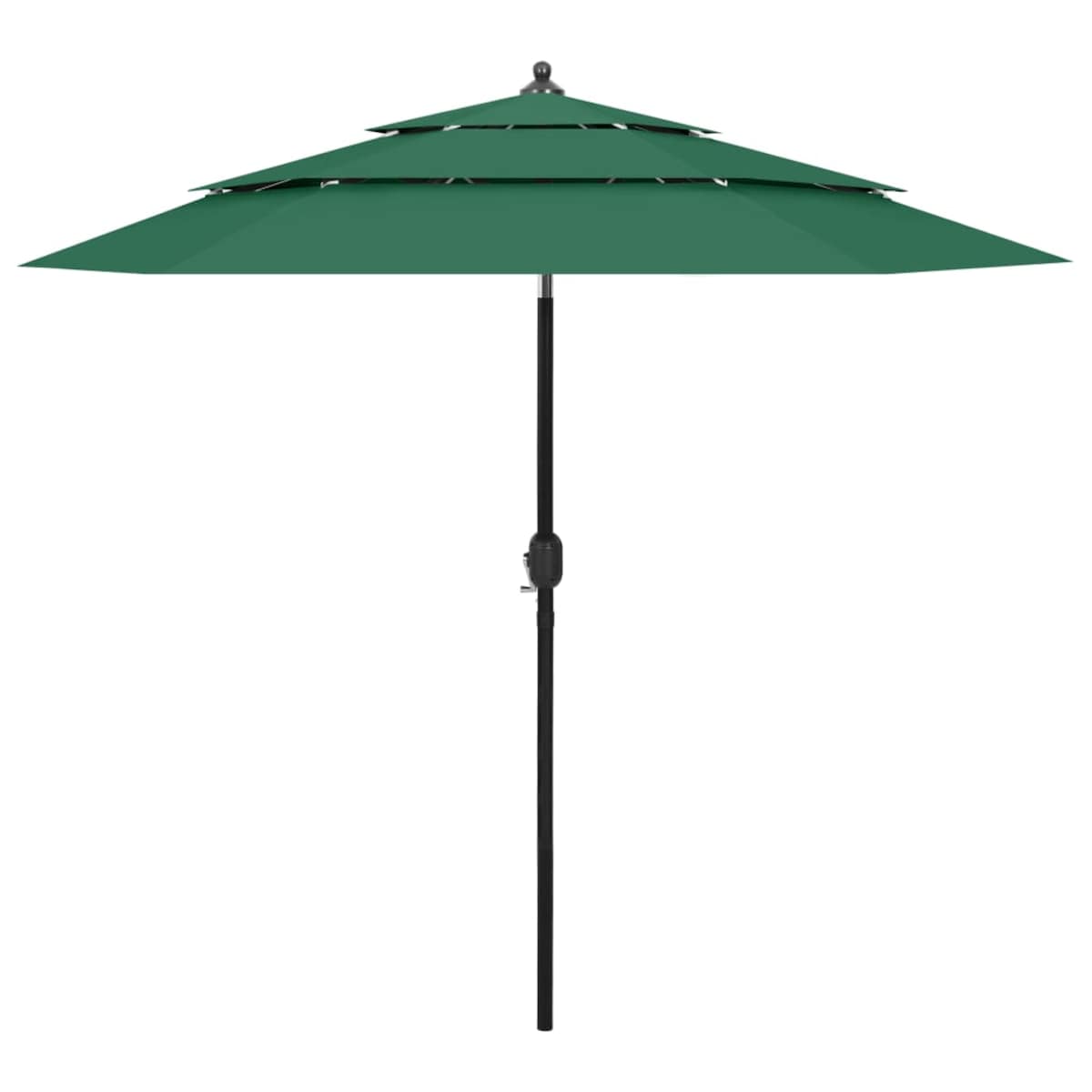 vidaXL 3-poziomowy parasol na aluminiowym słupku, zielony, 2,5 m