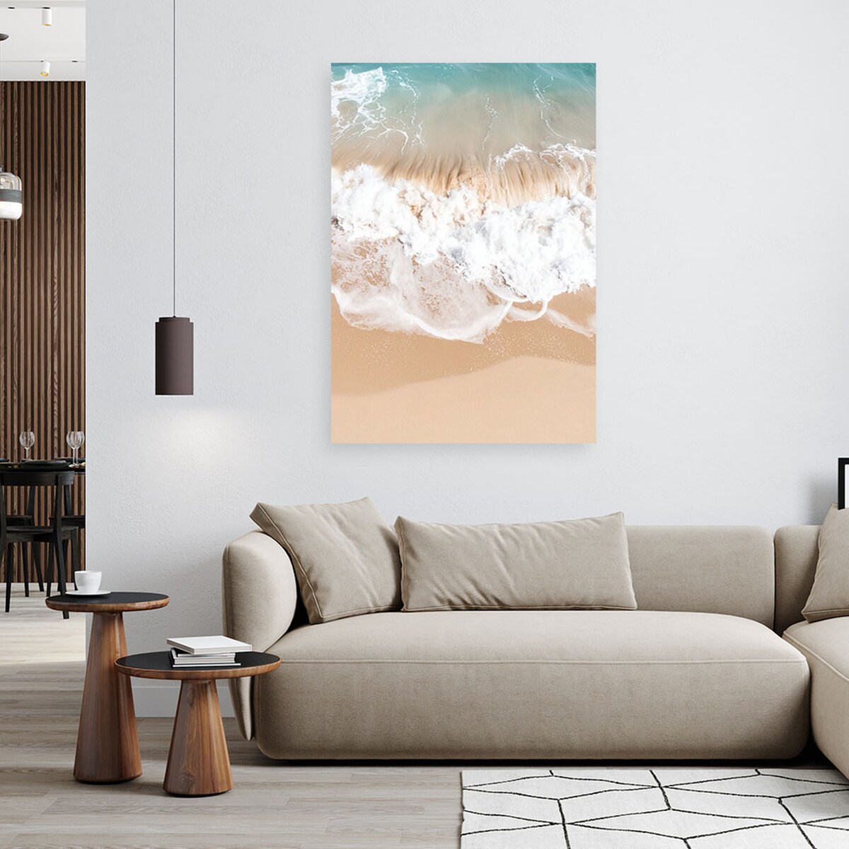 Obraz do salonu sypialni jadalni, Plaża morze fale natura beżowy 80x120