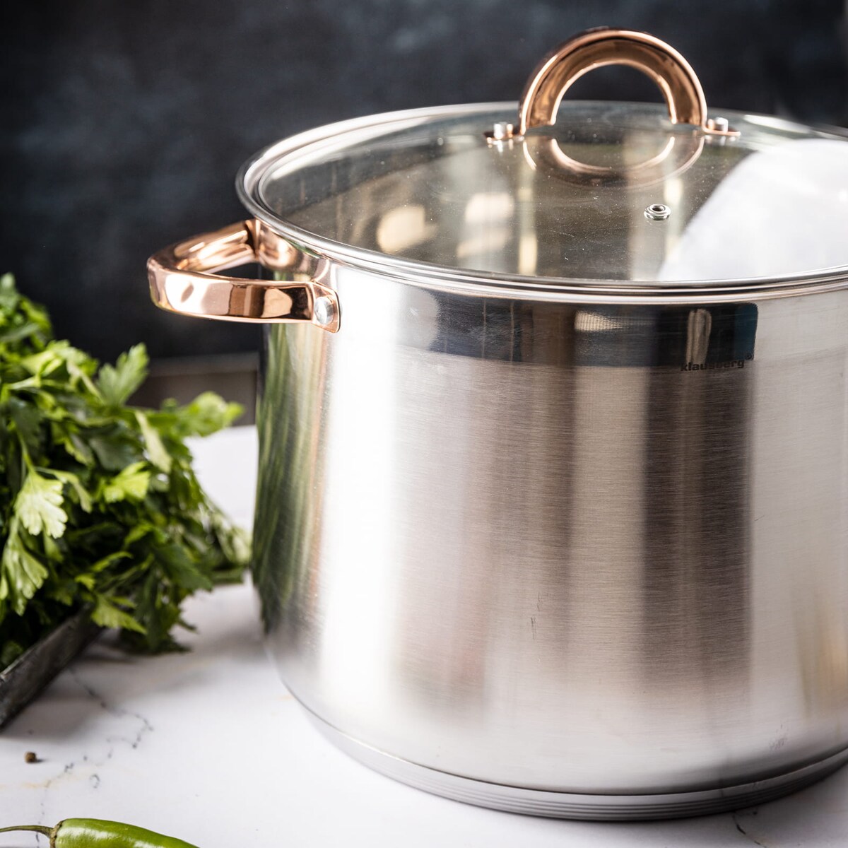 Garnek stalowy gastronomiczny duży 10.7L 26cm Rose Gold KLAUSBERG