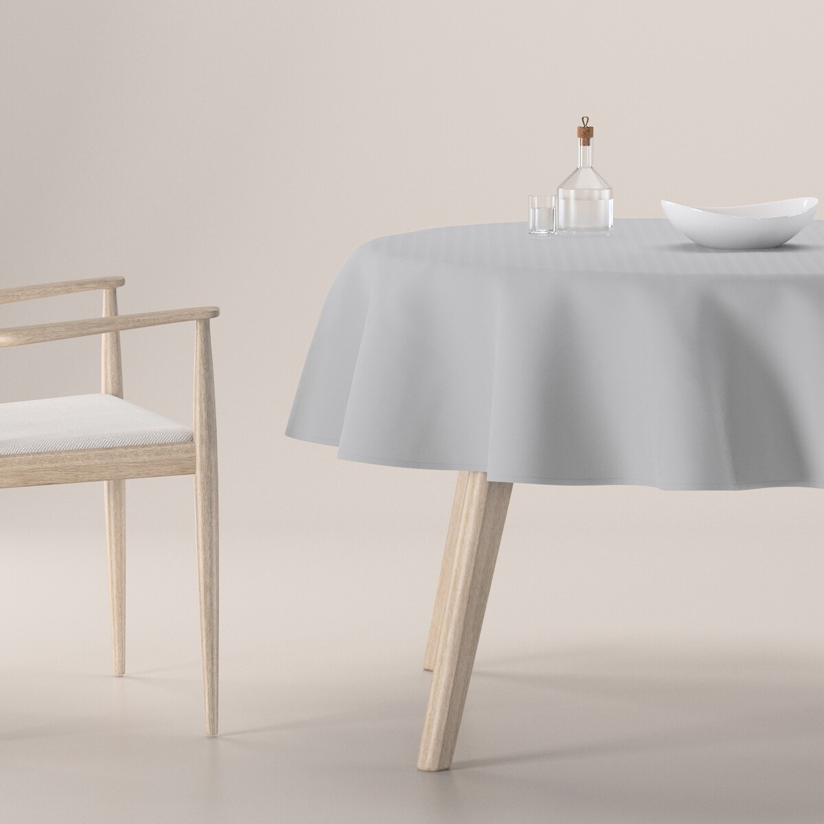 Obrus okrągły 160 x 160 cm srebrny