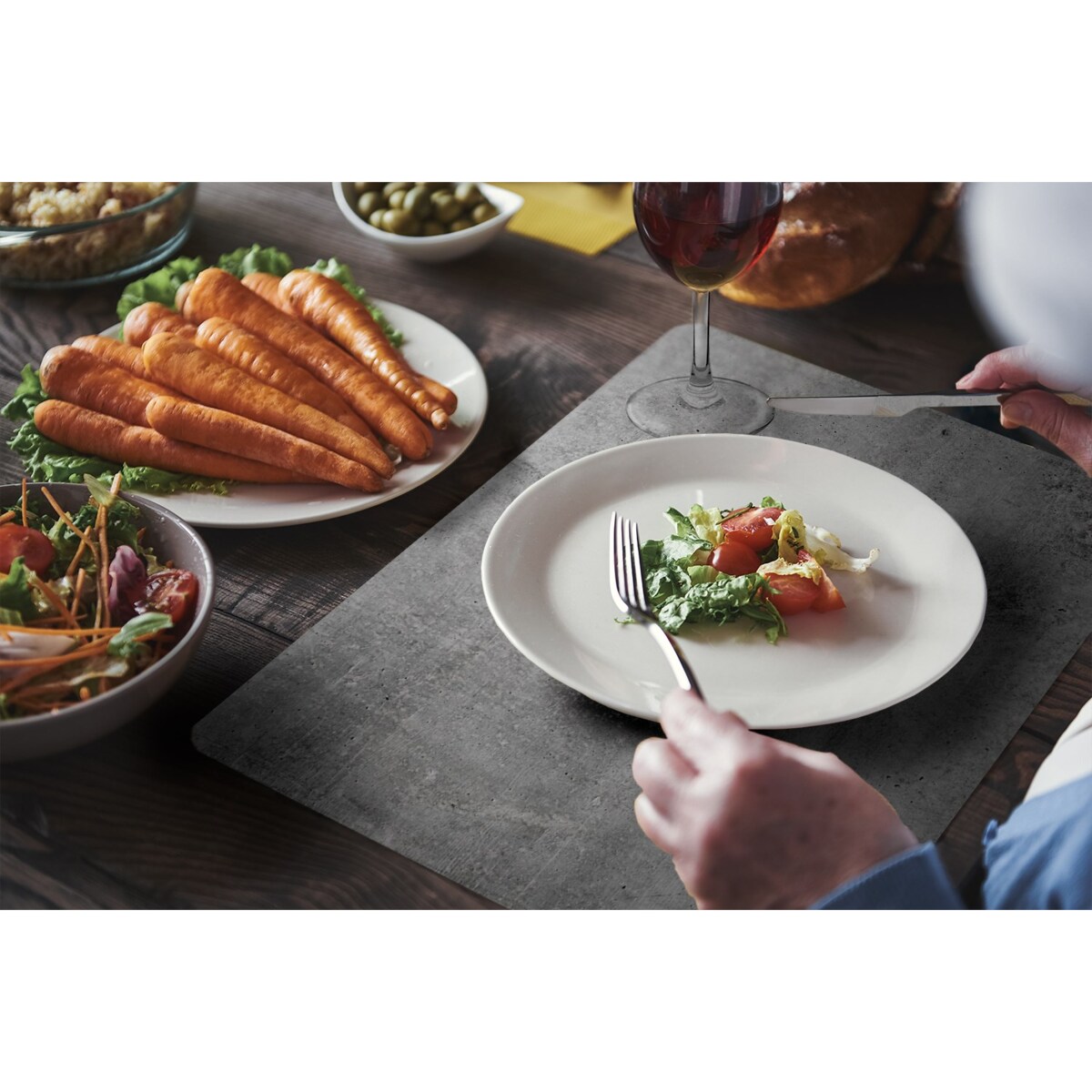 Komplet mat pod talerz Szary kamień, 6 szt. 45x30cm