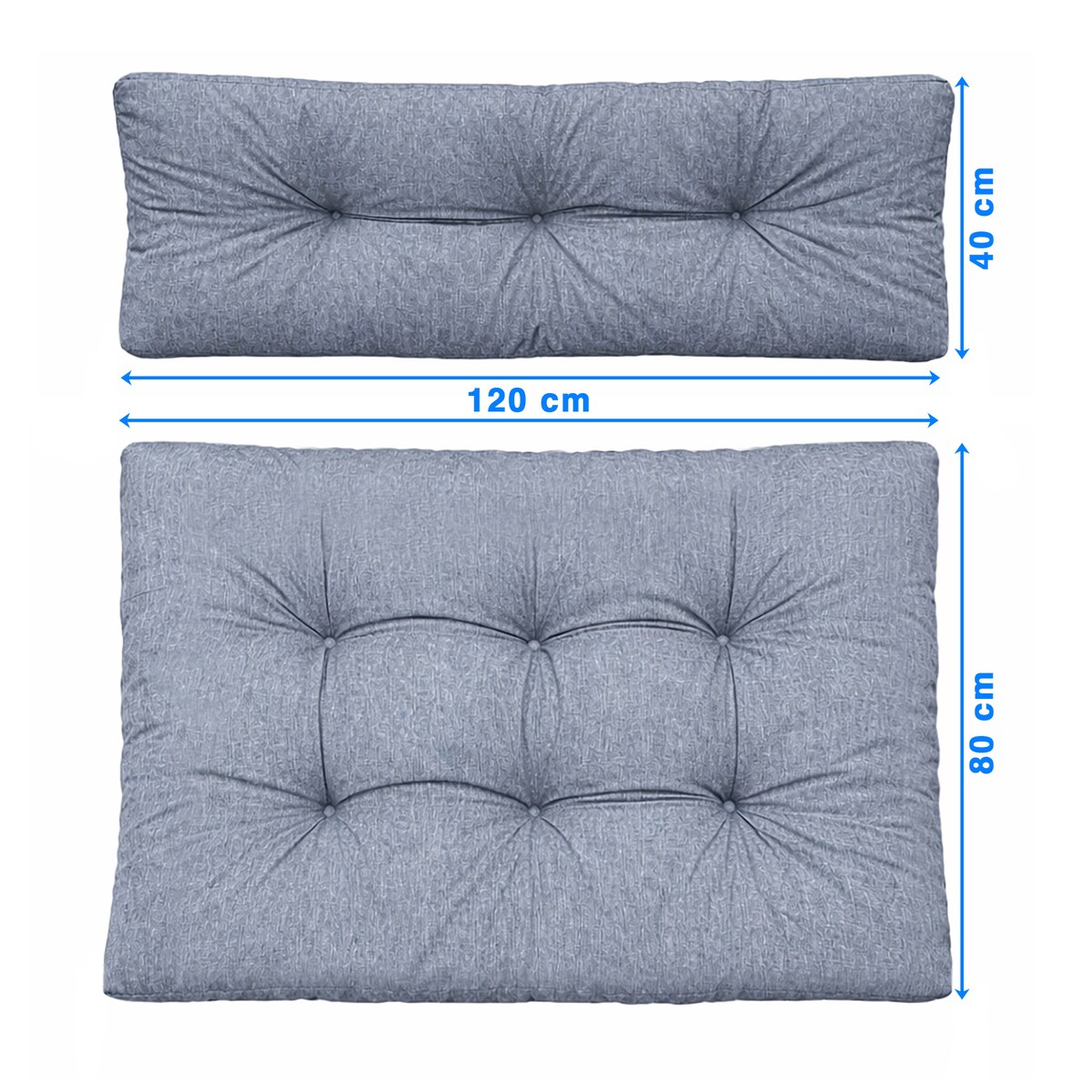 Poduszki Ogrodowe Na Paletę 120X80+120X40 Komplet Wodoodporne Szare