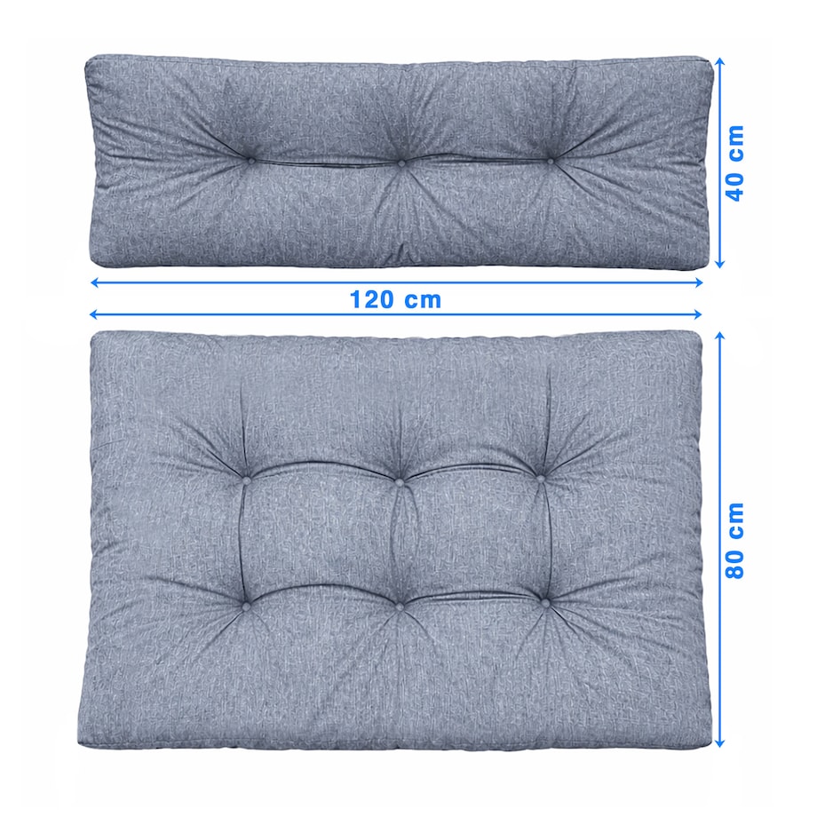 Poduszki Ogrodowe Na Paletę 120X80+120X40 Komplet Wodoodporne Szare