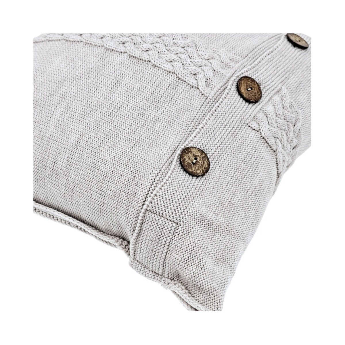 Poszewka dzianinowa na poduszkę z wełny Merino 45x45 cm – FLORENCE SAND