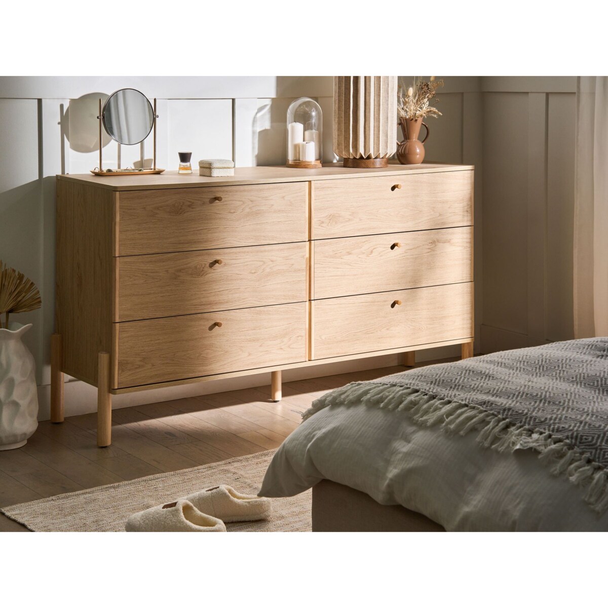 Komoda 6 szuflad COLLINS Jasnobrązowy