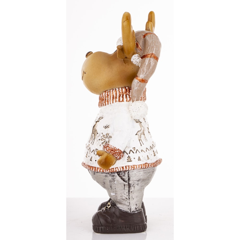 Figurka - łoś 17,5x9x7 cm ALCE w białym sweterku