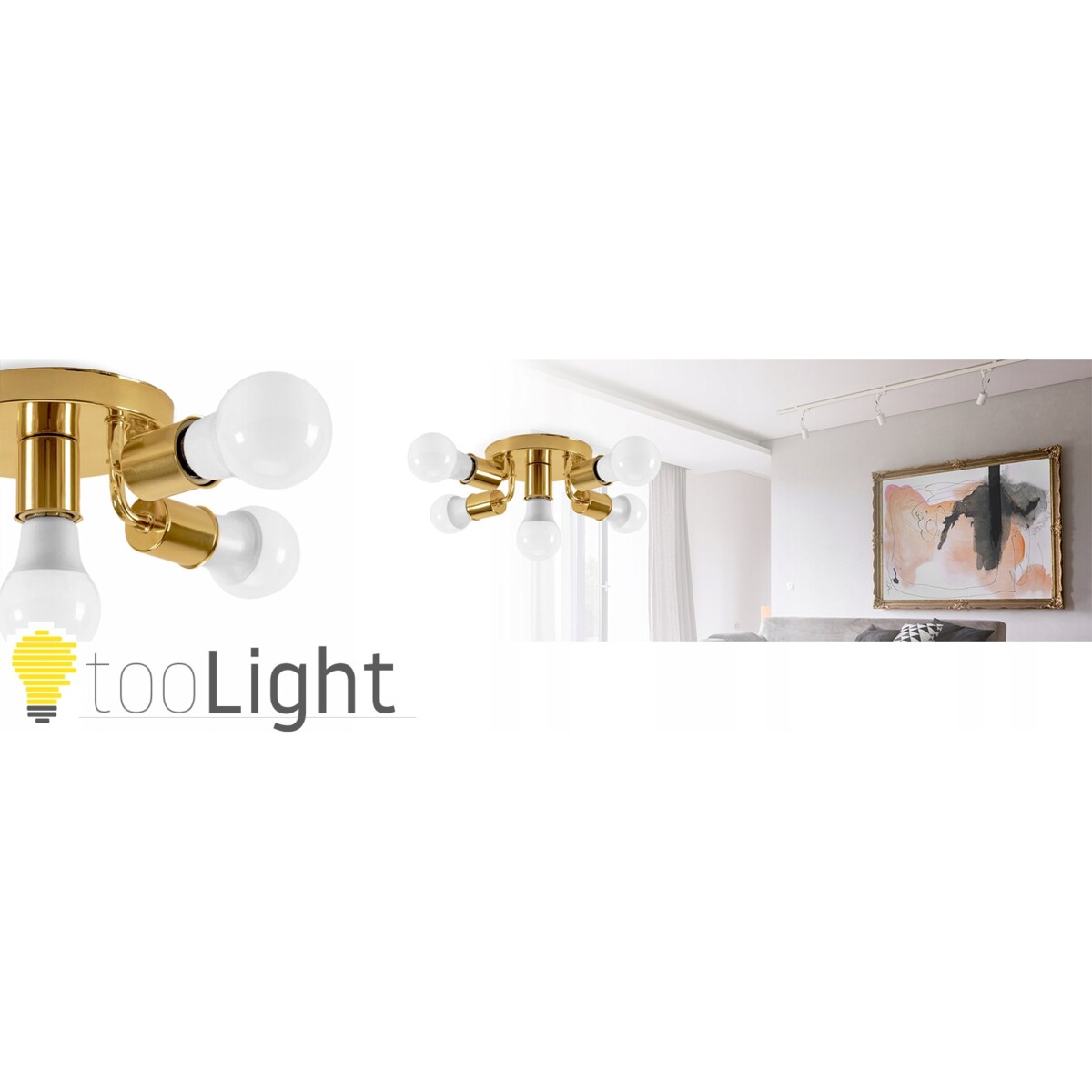 Lampa Sufitowa Reflektor Metalowa Round Gold 5