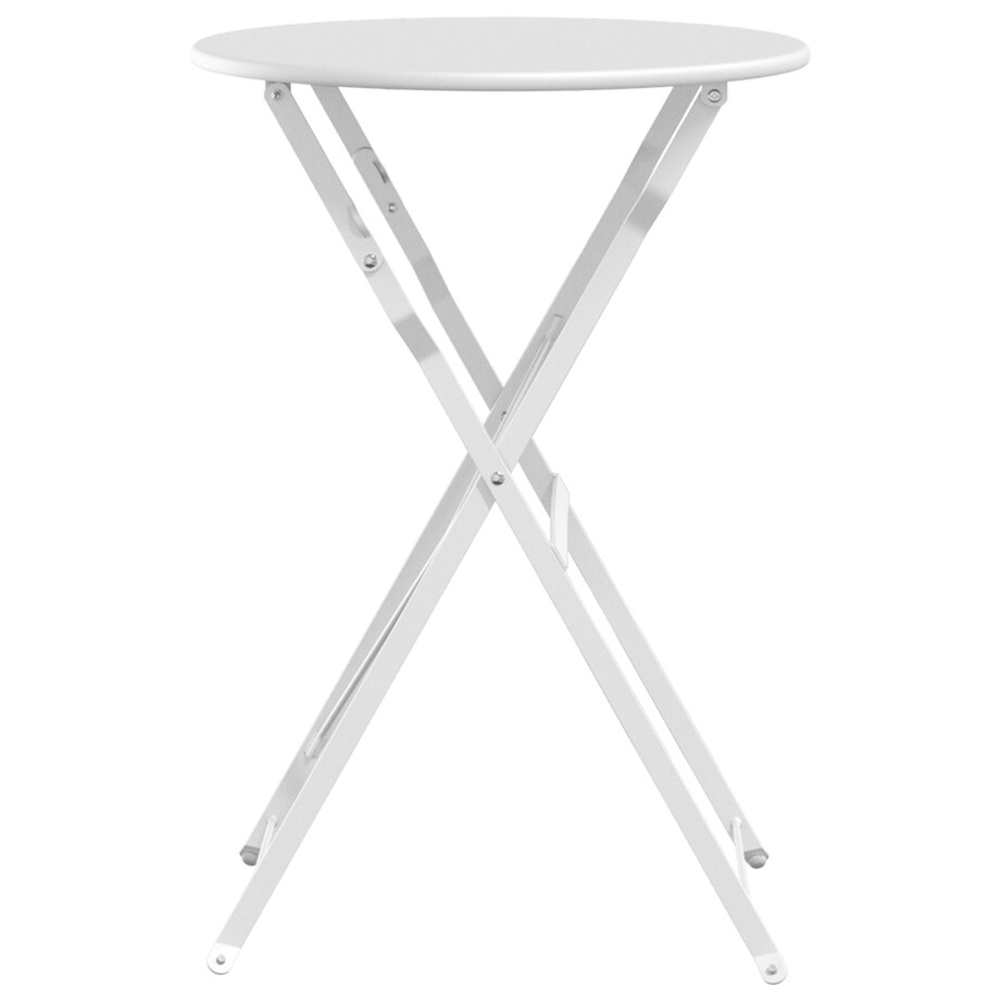 vidaXL Składany stół bistro Biały Ø50x71 cm ze stali malowanej