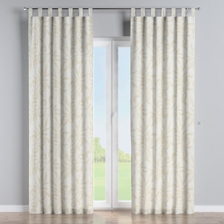 Zasłona na szelkach 1 szt. 130x260 szaro-beżowe liście akantu