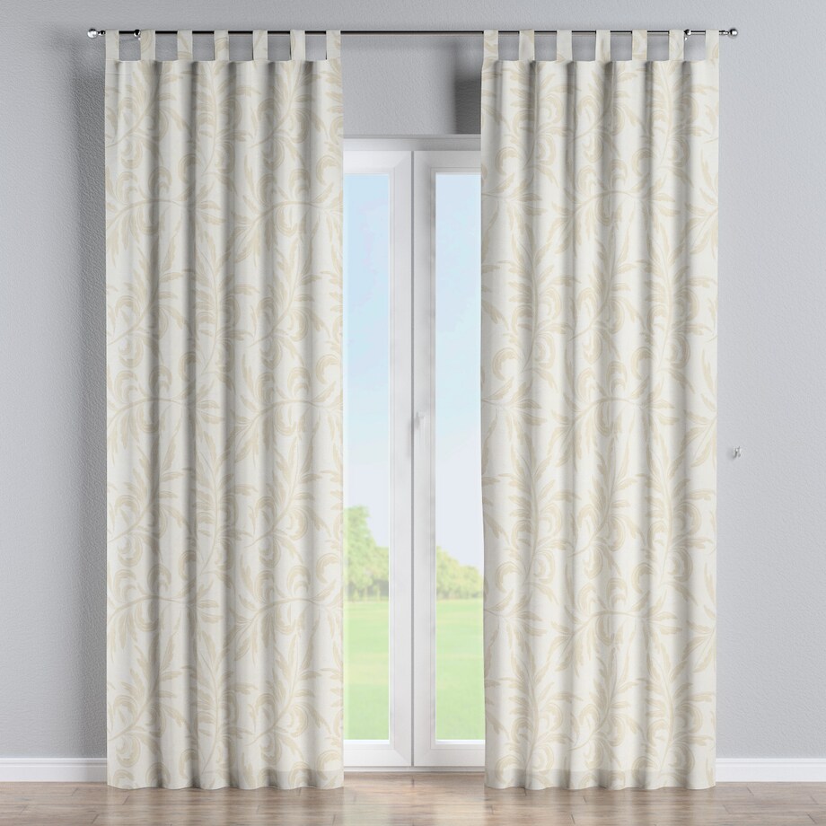 Zasłona na szelkach 1 szt. 130x260 szaro-beżowe liście akantu