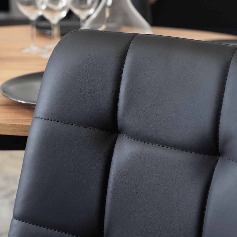 Krzesło Tapicerowane Kuchenne Do Jadalni Kuchni Salonu Loft Czarne DALVIN