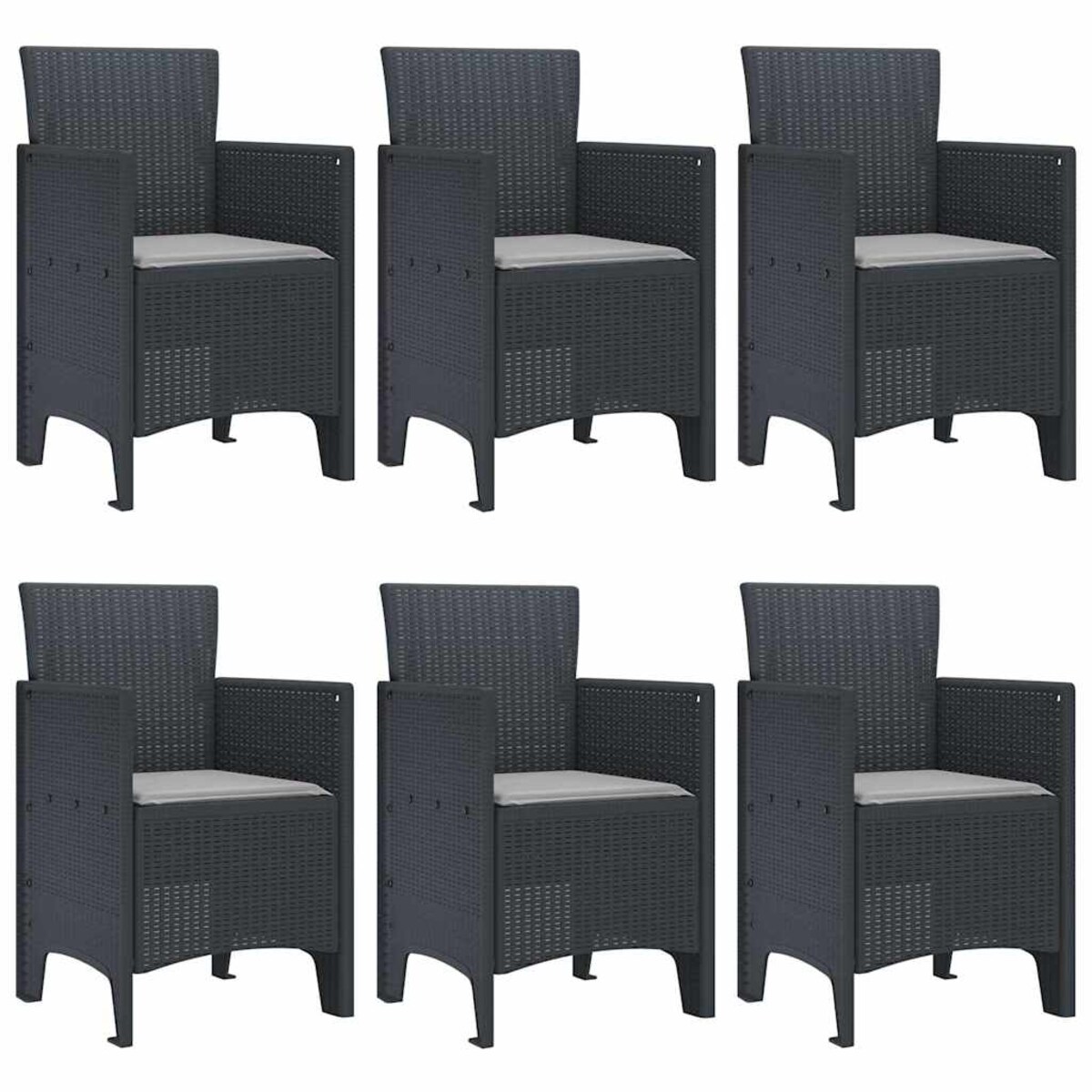 vidaXL Zestaw do jadalni w ogrodzie 7 pcs Antracyt Rattan Polt