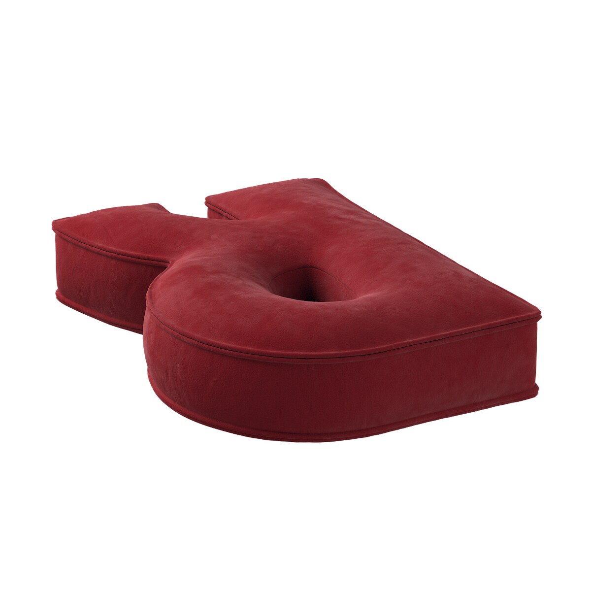 Poduszka literka R, intensywna czerwień, 35x40cm, Posh Velvet