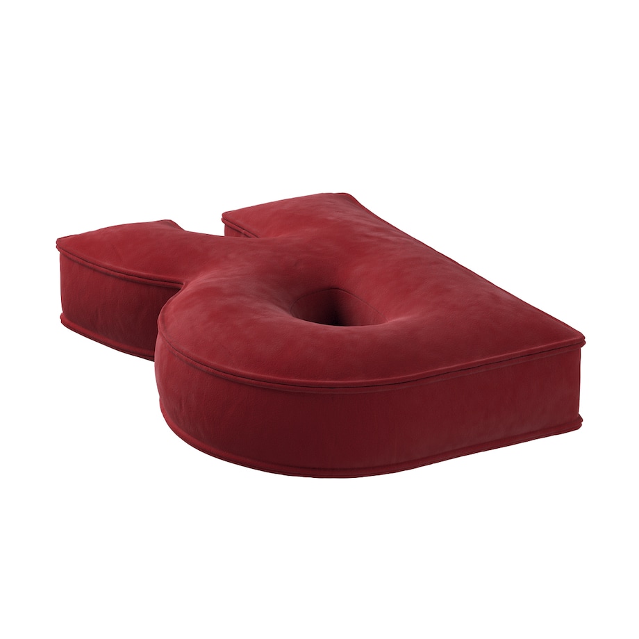 Poduszka literka R, intensywna czerwień, 35x40cm, Posh Velvet